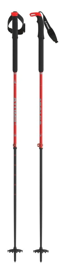 Atomic 2024 BCT Touring Carbon SQS Red/Grey Ski Poles NEW !! 95-145cm